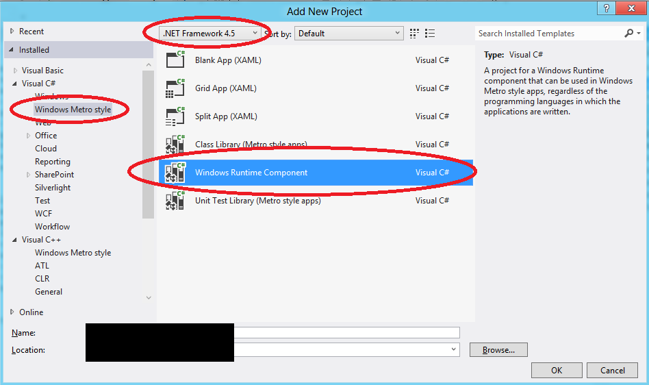 Reference WinRT component